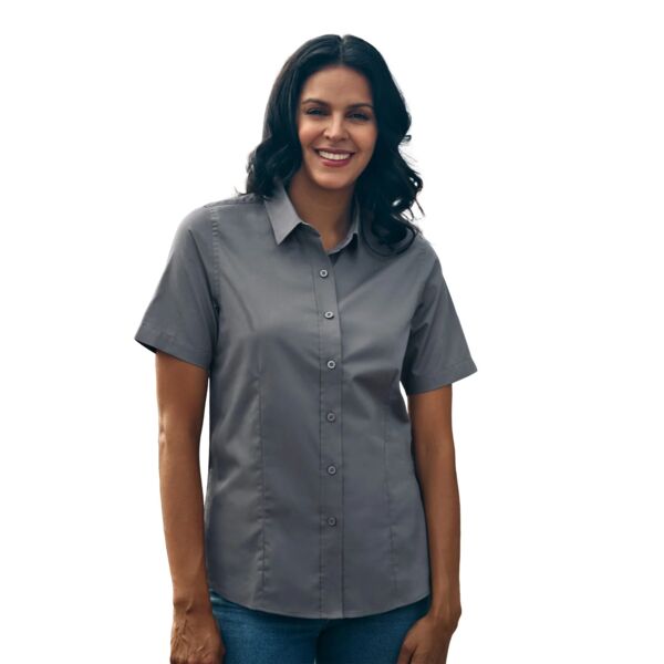 Poly Cotton Twill Short Sleeve Easy-Care Shirt pour Femmes Thumbnail