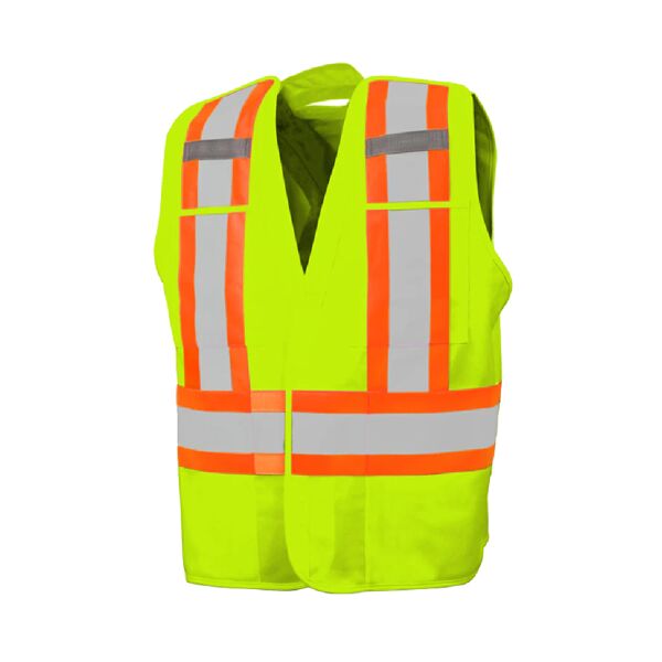 Hi-Vis 5 Pt. Tear-Away Solid Traffic Vest, 4 Pockets Thumbnail